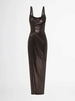 Sheike Celine Midi Dress Bronze Metallic Size 8 for rent on The Volte - image 4
