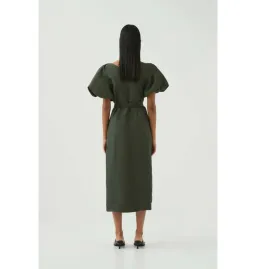 Aje Paloma Utility Midi Dress Midnight Green Size AU 10 for rent on The Volte - image 3