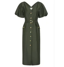 Aje Paloma Utility Midi Dress Midnight Green Size AU 10 for rent on The Volte - image 4
