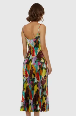 Gorman  Broad Leaf Pleated Midi Dress Multi Size 10 for rent on The Volte - image 5