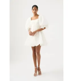 Aje Astrid Tie Back Mini Dress in Ivory Size 8 for rent on The Volte - image 1