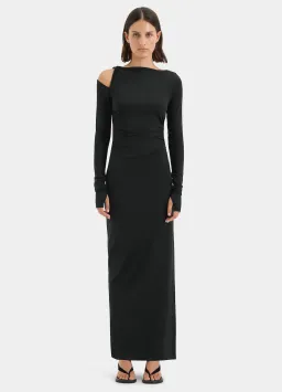 Sir the Label Elm Long Sleeve Midi Dress in Black Size 10 for rent on The Volte - image 1