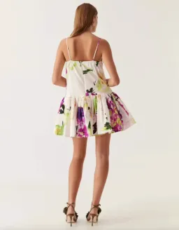 Aje Willow Sweetheart Mini Dress Floral Wild Hydrangea Size 8 for rent on The Volte - image 4