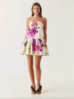 Aje Willow Sweetheart Mini Dress Floral Wild Hydrangea Size 8 for rent on The Volte - image 1