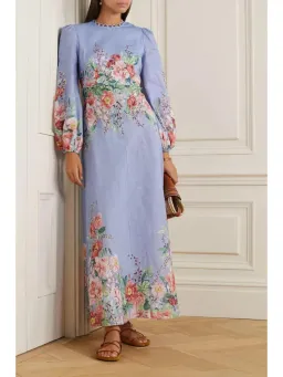 Zimmermann Bellitude Floral Maxi Dress in Cornflower Size 1 AU 10 for rent on The Volte - image 1