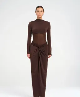 BENNI Dora Maxi Dress  Chocolate Size S AU 8 for rent on The Volte - image 1