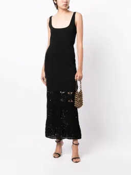 Rebecca Vallance Romina Crochet Trimmed Midi Dress Black Size L AU 12 for rent on The Volte - image 1