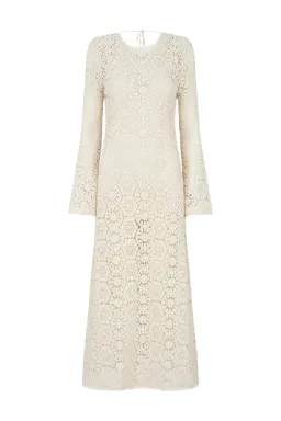 Spell Helena Crochet Lace Midi Dress Cream Size L AU 12 for rent on The Volte - image 4