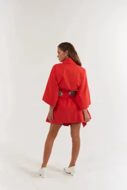 La Bohme Girls Nirvana Robe Dress Tangerine Evil Eye Size S-M  6-12 for rent on The Volte - image 5