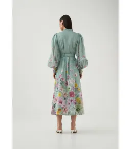 Aje Fleur Shirt Dress Mist Collage Floral Size 10/M for rent on The Volte - image 7