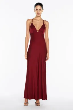 Manning Cartell Time to Shine Slip Maxi Dress Cranberry Red Size AU 4 for rent on The Volte - image 1