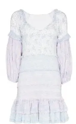 LoveShackFancy Ensley Mini Dress Blue for rent on The Volte - image 4