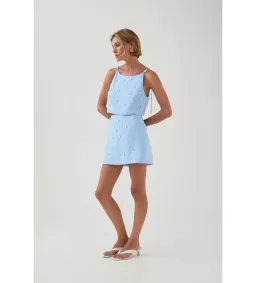 Aje Akoya Crop Top Size AU 4 and Mini Skirt Size AU 6 Set Cornflower Blue  for rent on The Volte - image 2