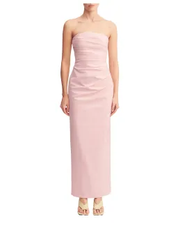 Shona Joy Lani Strapless Draped Maxi dress Fairyfloss Baby Pink Size 8  for rent on The Volte - image 1