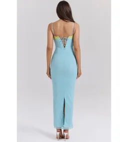 House of CB Aiza Lace Maxi Dress Ocean Blue Contrast Size S AU 8  for rent on The Volte - image 4