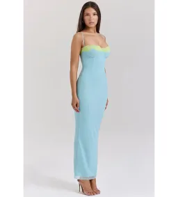 House of CB Aiza Lace Maxi Dress Ocean Blue Contrast Size S AU 8  for rent on The Volte - image 2