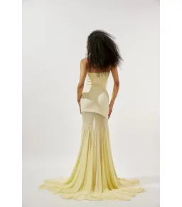 Deme By Gabriella Dahlia Strapless Gown Butter Yellow Size AU 6  for rent on The Volte - image 2