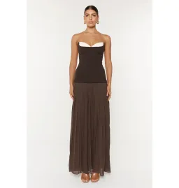 She is OLLA Nicolette Dress Espresso Size AU 12 for rent on The Volte - image 1