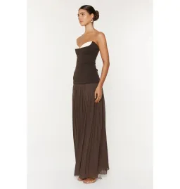 She is OLLA Nicolette Dress Espresso Size AU 12 for rent on The Volte - image 2