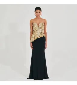 Meraki Official Mirror Jersey Gown Gold Size AU 6 for rent on The Volte - image 1