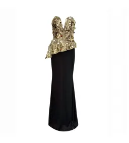 Meraki Official Mirror Jersey Gown Gold Size AU 6 for rent on The Volte - image 4