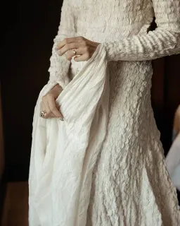 About Phaedra Pisces Gown Silk Maxi Natural Ivory Peach Size 8 for rent on The Volte - image 2