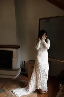 About Phaedra Pisces Gown Silk Maxi Natural Ivory Peach Size 8 for rent on The Volte - image 3