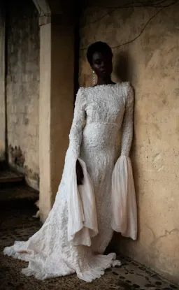 About Phaedra Pisces Gown Silk Maxi Natural Ivory Peach Size 8 for rent on The Volte - image 1