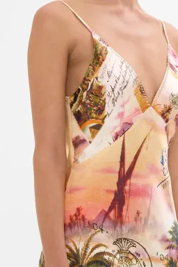 Camilla V Neck Full Length Bias Slip Maxi Dress Millas Got Mail Size 8 for rent on The Volte - image 4