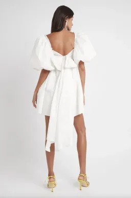 Aje Casabianca Puff Sleeve Mini Dress White Size 6 for rent on The Volte - image 2