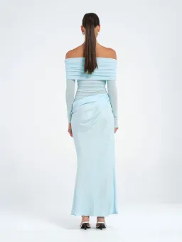 Benni Yasmin Off-Shoulder Maxi Dress in Blue Size AU 10 for rent on The Volte - image 2