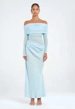 Benni Yasmin Off-Shoulder Maxi Dress in Blue Size AU 10 for rent on The Volte - image 1