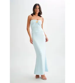 Meshki Winslet Top And Bruna Slinky Fishtail Maxi Skirt in  Sky Blue Set Size AU 10 for rent on The Volte - image 1