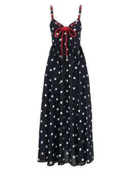 Zimmermann Scarborough Eyelet Maxi Dress in Blue Ivory Polka Dot Size 1 AU 10   for rent on The Volte - image 1