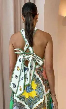 Alemais Trippy Troppo Halter Midi Multi Dress Size 8 for rent on The Volte - image 3