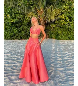 Acler Isla Set Maxi Skirt in Pink Rose Size AU 6 for rent on The Volte - image 2