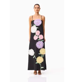 Elliatt Buttercup Embroidered Maxi Dress Black Size AU 12 for rent on The Volte - image 1