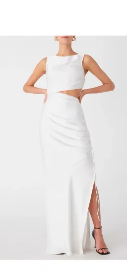 Misha Elio Satin Maxi Dress White Size 12 for rent on The Volte - image 1