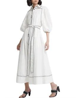 AJE Epiphany Midi Shirt Dress White Size AU 8 for rent on The Volte - image 2