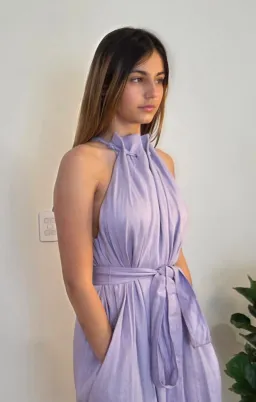 Aje Mariel Trapeze Midi Dress Lilac Size 10 for rent on The Volte - image 3