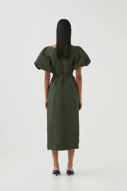 Aje Paloma Utility Midi Dress Midnight Green Size AU 10 for rent on The Volte - image 3