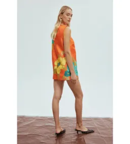 Alemais Piato Mini Dress Orange Floral Size AU 10 for rent on The Volte - image 3