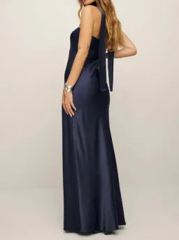 Reformation Oren Dress Maxi Navy Size AU 8 for rent on The Volte - image 2