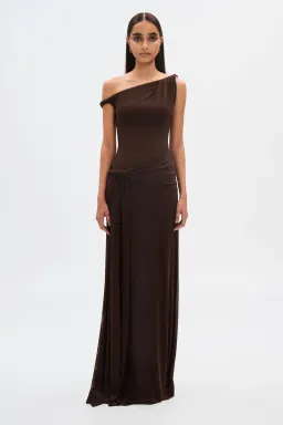 Misha Sisal Maxi Dress Espresso Size 10 for rent on The Volte - image 1