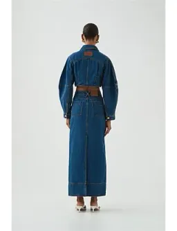 Aje Phoenix Midi Skirt Denim for rent on The Volte - image 3