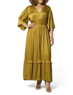 Curve Project Pink Dusk - Work It Maxi Dress Antique Gold Size 16 for rent on The Volte - image 1