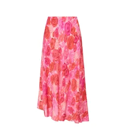Aje Charmed Rosette Ruffle Bustier with Valeria Asymmetrical Midi Skirt in Misty Rose Size 6 for rent on The Volte - image 3