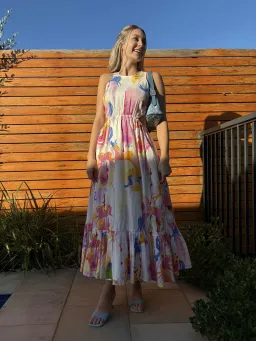 Leo Lin Carousel cut out maxi dress size 8 for rent on The Volte - image 1