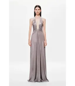 Misha The Jennifer Foil Jersey Maxi Dress in Cinder Size AU 8 for rent on The Volte - image 1