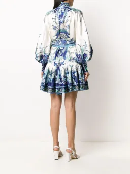 Zimmermann Glassy Placement Silk Mini Dress in Navy Phoenix Size 1 / AU 10 for rent on The Volte - image 3